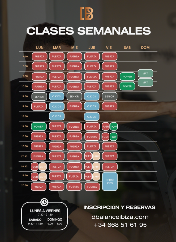 Horario y Calendario de Clases en Ibiza Training Boutique Verano 2026